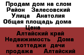 Продам дом на слом › Район ­ Залесовский › Улица ­ Анатолия › Общая площадь дома ­ 43 › Цена ­ 25 000 - Алтайский край Недвижимость » Дома, коттеджи, дачи продажа   . Алтайский край